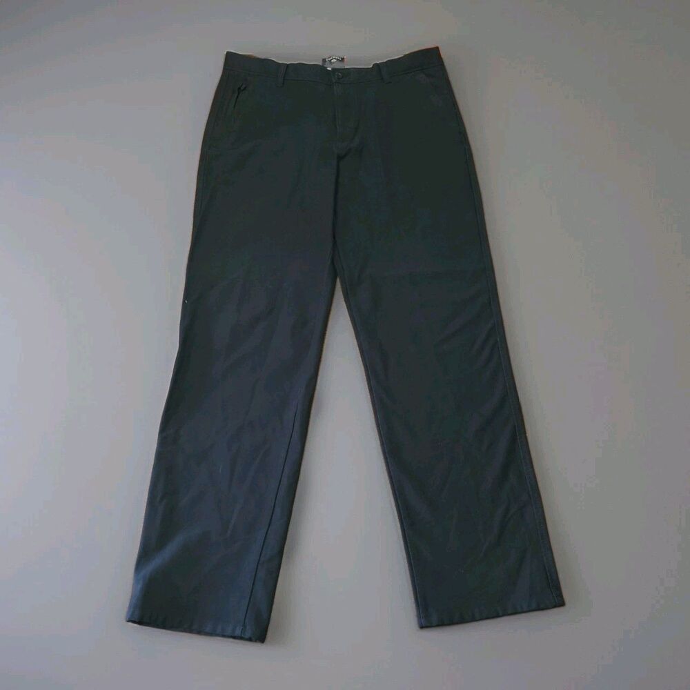 Dockers Men 33x31 Smart 360 Flex Straight Fit Chino Pants Black Zipper Pocket